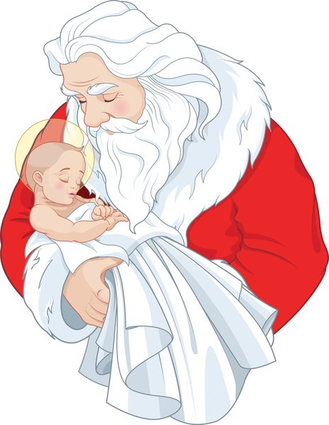 Santa and baby Jesus