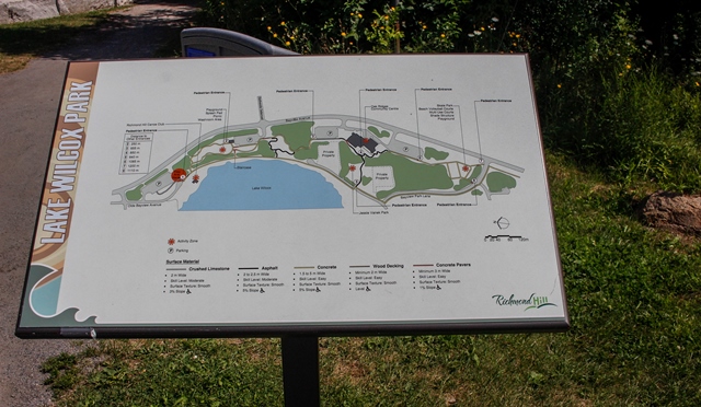 On site map of Lake Wilcox Park
